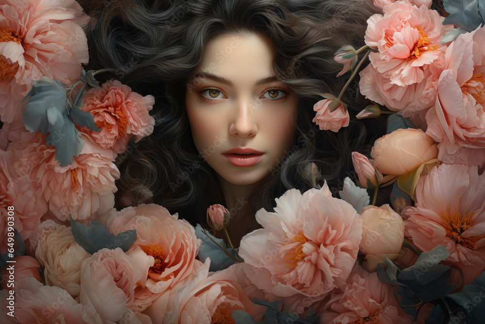 Beauty Shot of a Girl with Flowers Beauty Shot of a Girl with Flowers