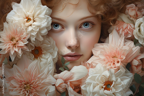 Beauty Shot of a Girl with Flowers © bilge