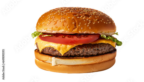 Flavorful Angus Beef Hamburger On Transparent Background PNG