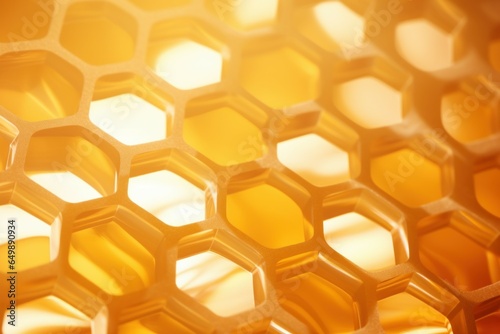 Delicious Honeycomb honey bee. Insect pollen. Generate Ai