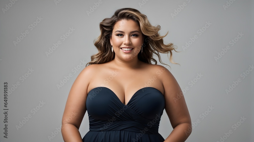 Portrait of a beautiful plus size beauty model, fashion banner with copy space text, Portrait of a beautiful plus size beauty model, fashion banner with copy space text,