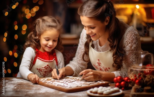 Mother and daughter are pre...