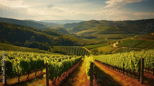 y tuscan vineyards expansive illustration green agriculture, country sky, nature wine y tuscan vineyards expansive