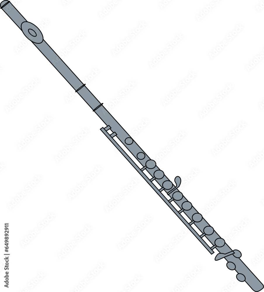 Vector flute. woodwind musical instrument. Vector flute. woodwind musical instrument.