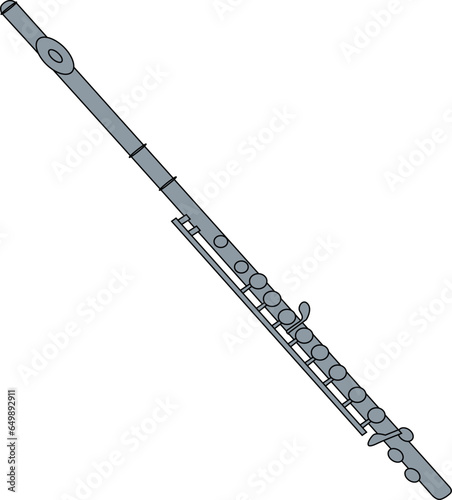 Vector flute. woodwind musical instrument.