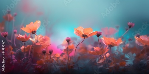Beautiful abstract colorful misty morning photo floral design background banner. beautiful Generative AI AIG32 © Summit Art Creations