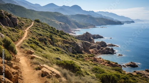 sea corsican coastal hiking illustration blue france, mediterranean coast, corsica water sea corsican coastal hiking photo