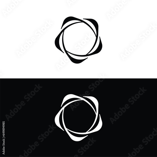 Black and white circle vector logo template design