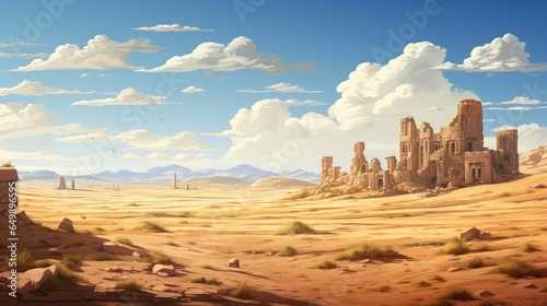 nature syrian desert steppe illustration landscape mountain, lifestyle old, adventure stone nature syrian desert steppe