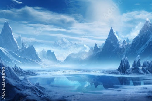 Wallpaper Mural Cold mountain landscape. Night light. Generate Ai Torontodigital.ca