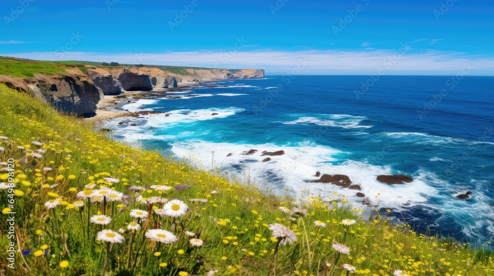 plant wild coastal flowers illustration coastline landscape, beautiful floral, petal britain plant wild coastal flowers 54