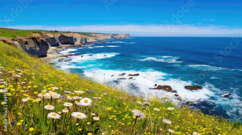 plant wild coastal flowers illustration coastline landscape, beautiful floral, petal britain plant wild coastal flowers 54