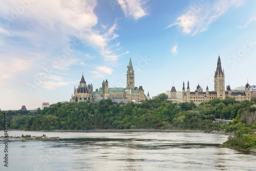 Beautiful view of The Parliament Hill in Downtown Ottawa, Canada