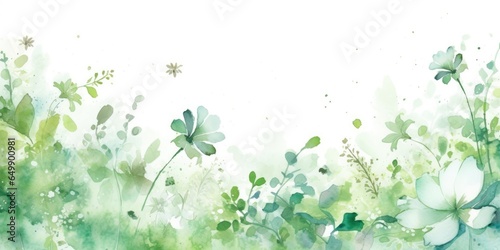 Beautiful abstract green watercolor floral design background. beautiful Generative AI AIG32