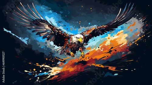 Illustration of an sea eagle pop art
