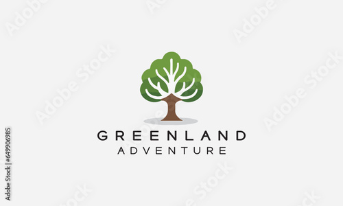 Green tree organic logo design
