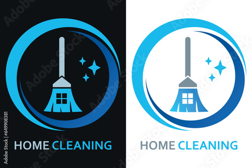 Hausreinigung, Reinigungsdienst, Reinigungsservice - Logo Design