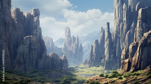 scenic granite giants massive illustration hiking ancient, cliff mountain, prehistoric beautiful scenic granite giants massive