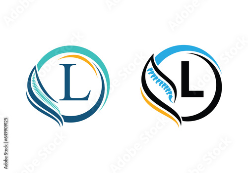 Letter L with Spine Orthopedic logo. for orthopedic business and company identity