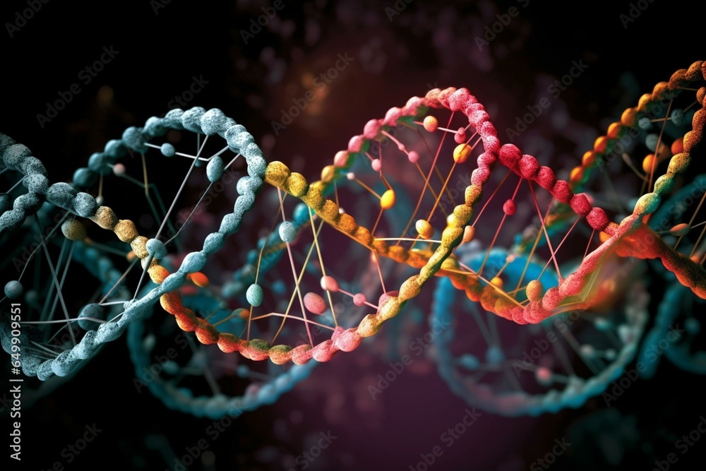A representation of DNA molecules. Generative AI