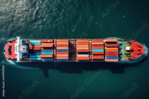 Commercial Container ship cargo. Import vessel. Generate Ai