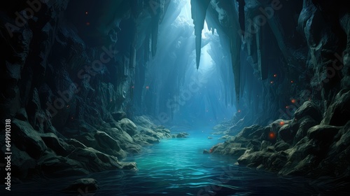natural volcanic underwater caves illustration cave view  water sea  landscape blue natural volcanic underwater caves 54