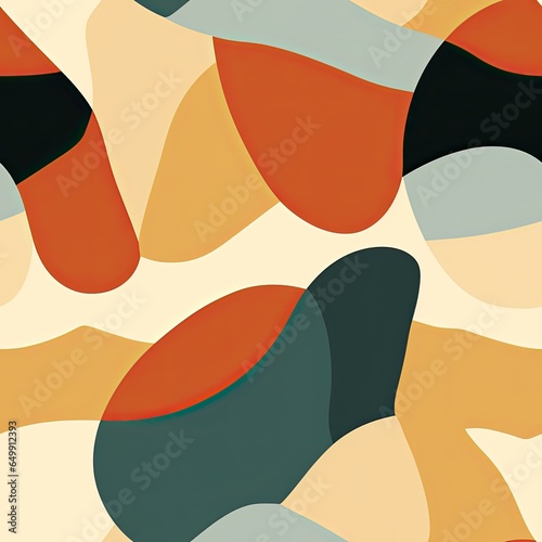 Wallpaper Mural Colorblocking Seamless Pattern, Color Blocking Pattern, Fall Earth Tone Pattern, AI Generated Torontodigital.ca
