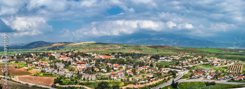 The city of Metula in northern Israel on the border with Lebanon.