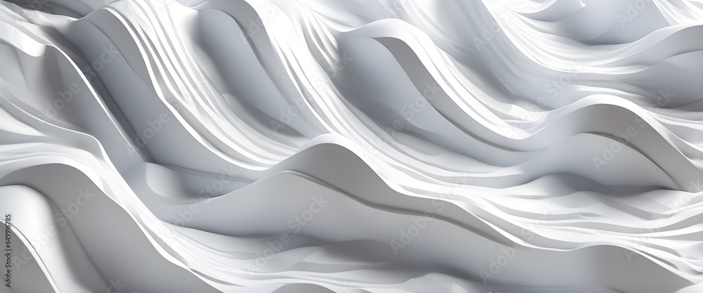Obraz premium Spectacular 3D White Background. Abstract White Background. Realistic Texture, Quality Background. Digital 3D Art illustration. Generative AI.