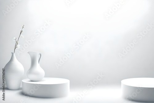 white vase on a table Created with AI