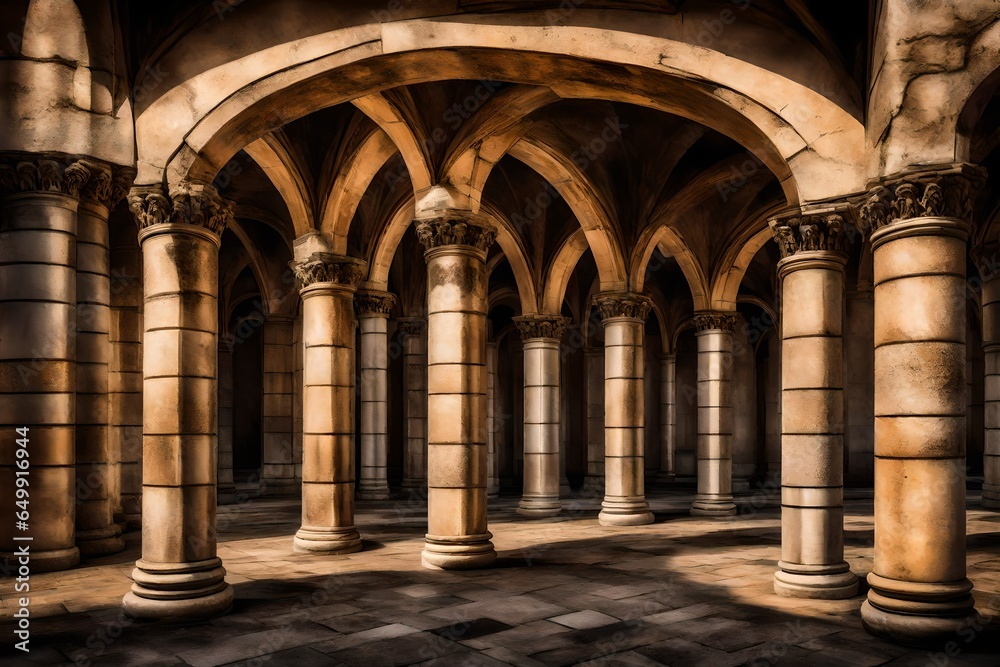 arches of the cathedral of st john the baptist Created with AI