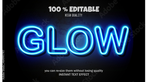 Vector neon sign text effect