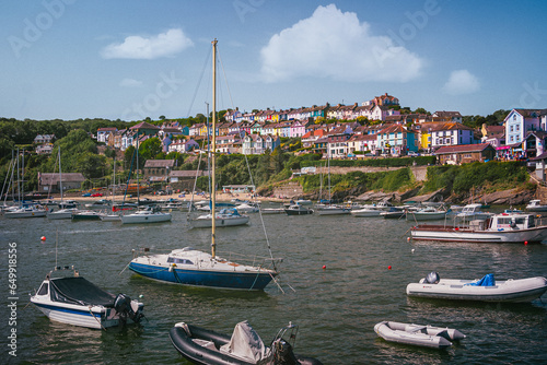 boats in the harbour at New Quay, Wales photo