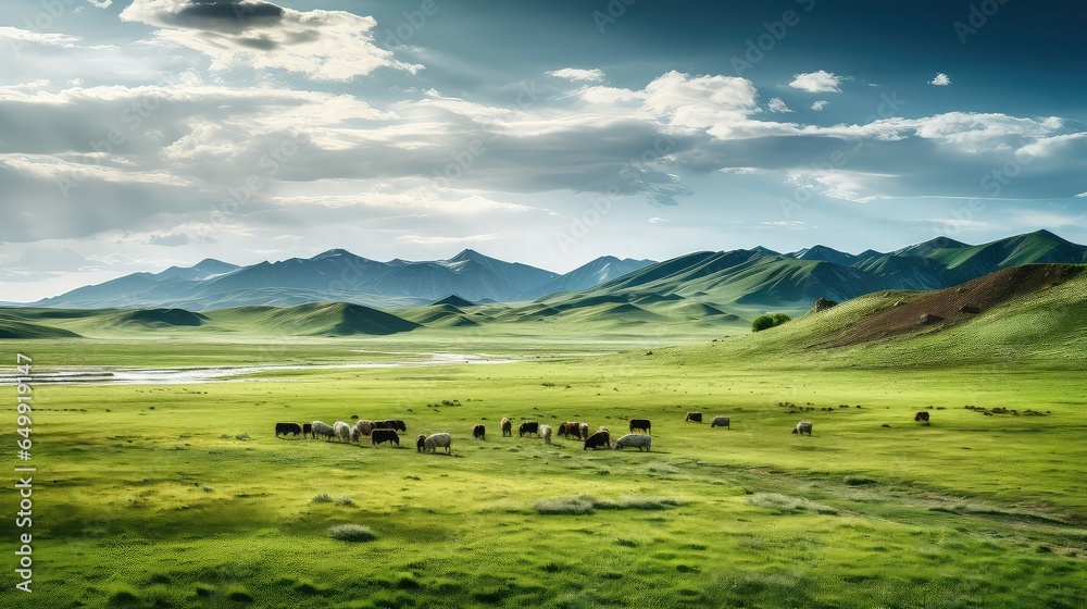 Nature Mongolian Steppe Mountains Illustration Asia Mountain Mongolia 