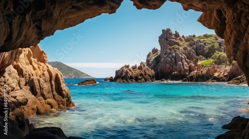 beautiful sardinian beach caves illustration rock island, scenic mountain, coastline coast beautiful sardinian beach caves