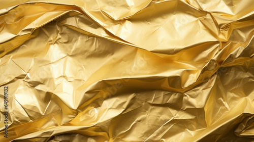 Gold crumpled paper texture background