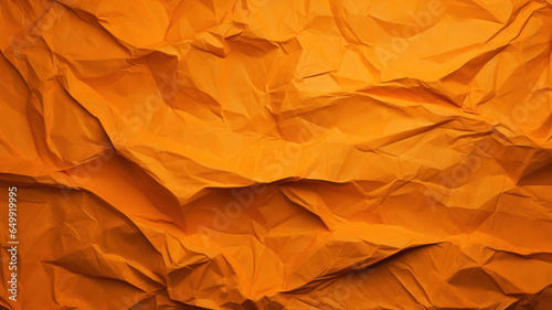 Orange crumpled paper texture background