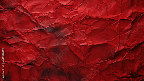 Red crumpled paper texture background