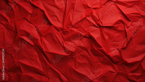 Scarlet crumpled paper texture background