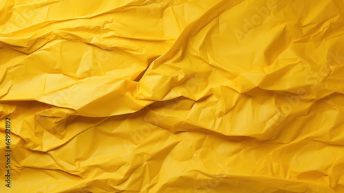 Yellow crumpled paper texture background
