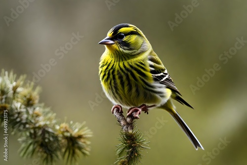 yellow wagtail on a branch Created with AI