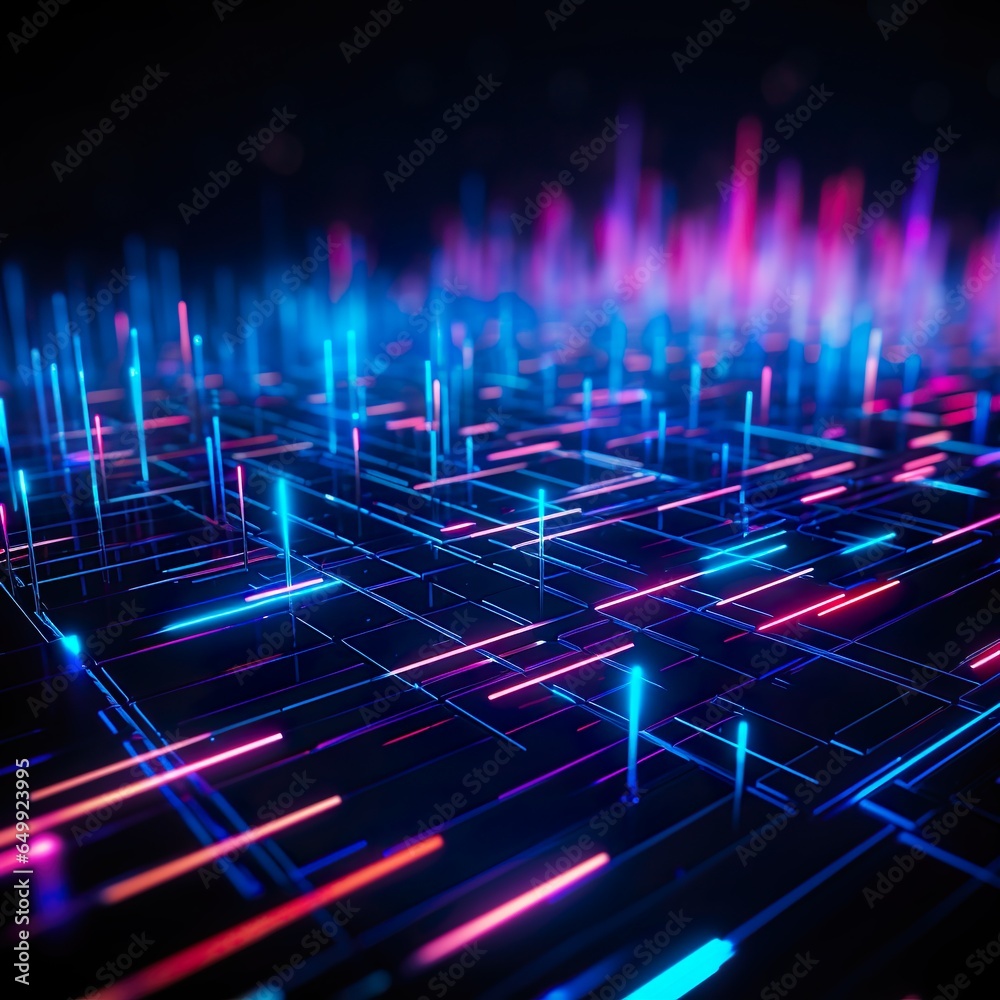 Neon lights representing technology Neon lights representing technology