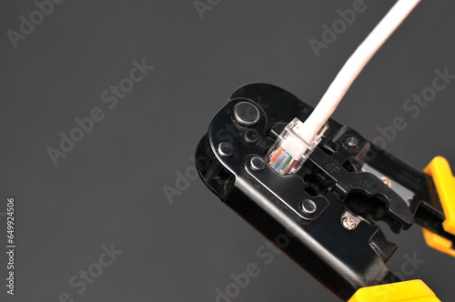 internet or telephone line cables and crimper