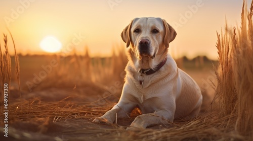 Labrador basking in the sunset