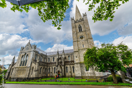 Canvas Print Saint Patrick's Cathedral in Dublin, Ireland, founded in 1191 as a Roman Catholic cathedral, is currently the national cathedral of the Church of Ireland