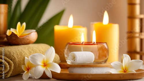 Candles  towel  flower  spa salon concept