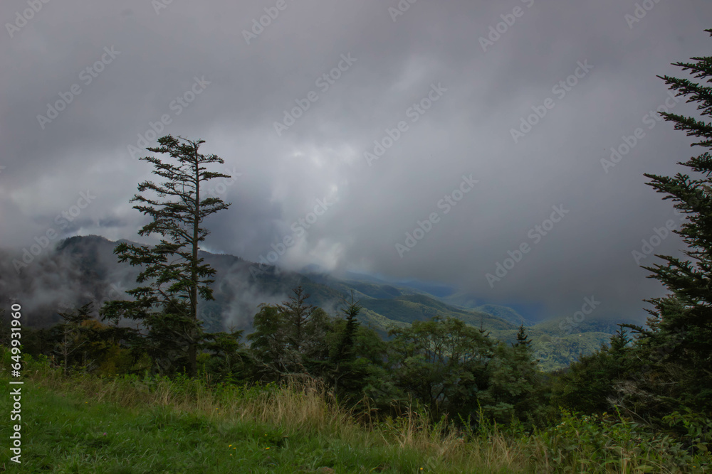Blue Ridge Mountains Raining Blue Ridge Mountains after the rain with mist left behind while clear ...