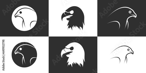 Set head eagle logo design with unique concept Premium Vector photo