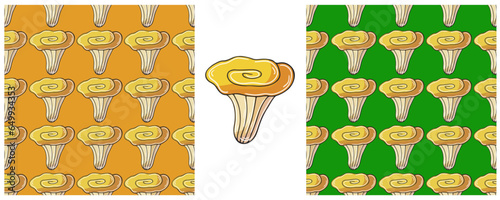 Illustration in hand draw style. Set Seamless pattern and print. Can be used for fabric, packaging, wrapping paper and etc