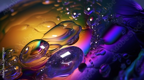 Abstrakter Hintergrund - Flüssigkeit mit Blasen in bunten Farben.
